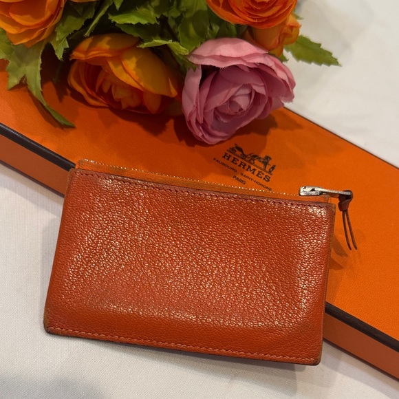 Authentic Hermes Orange Card Holder - Picture 1 of 16